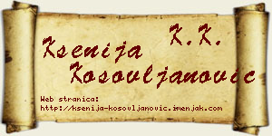 Ksenija Kosovljanović vizit kartica